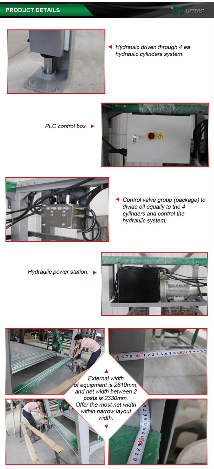 UPS pit car parking system factory direct underground parking stacker hydraulic car lift