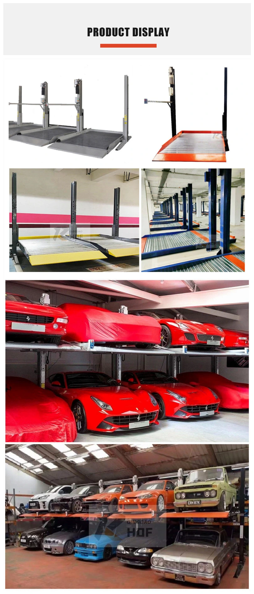 2 Post Three Layer Semi - Automated Simple Car Parking Lift Two Pillar Two Layer Simple Vertical Family Cars Parking