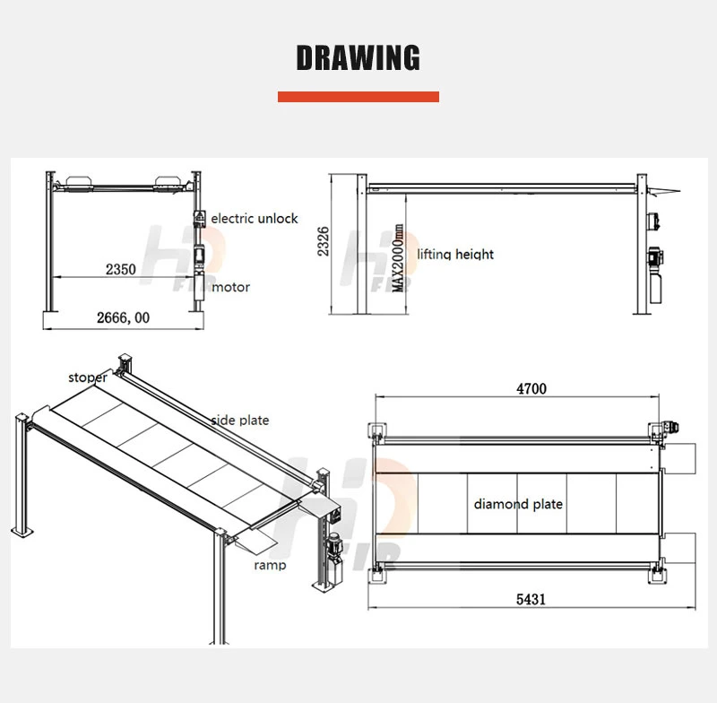 Pit Parking Hydraulic Inground Car Park Multi-Level Parking System