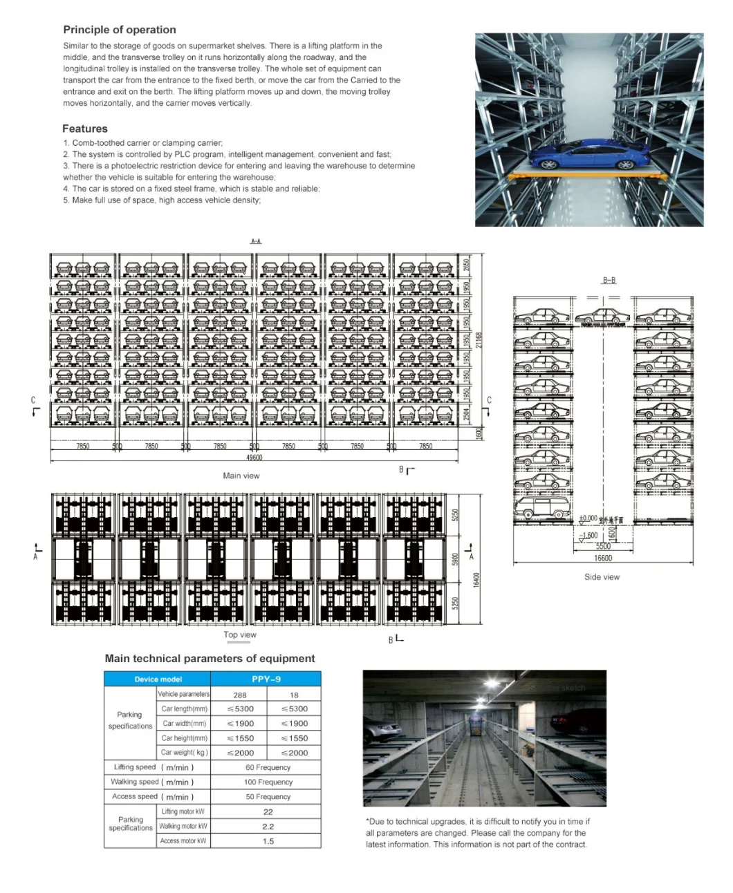 Long Warranty 9 Floor Plane Moving Car Puzzle Parking System